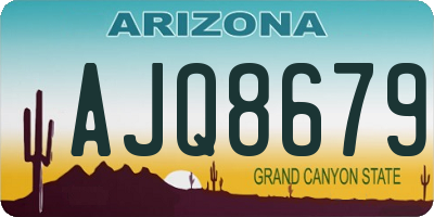 AZ license plate AJQ8679