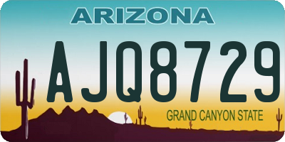 AZ license plate AJQ8729