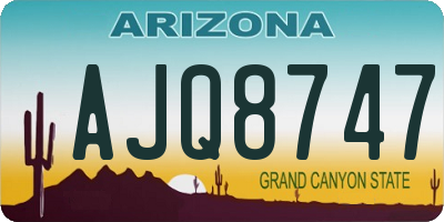 AZ license plate AJQ8747