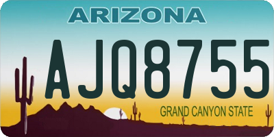 AZ license plate AJQ8755