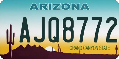 AZ license plate AJQ8772