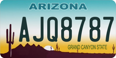 AZ license plate AJQ8787