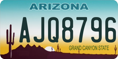 AZ license plate AJQ8796