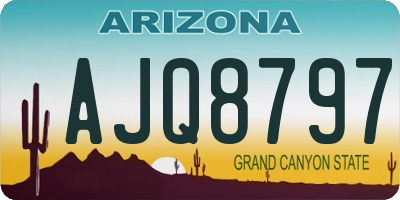 AZ license plate AJQ8797