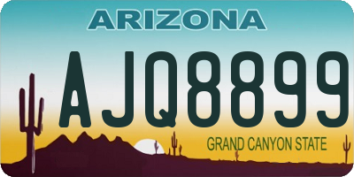 AZ license plate AJQ8899