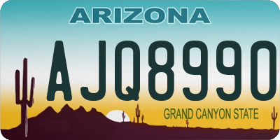 AZ license plate AJQ8990