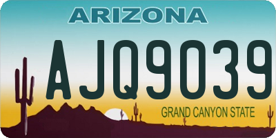 AZ license plate AJQ9039