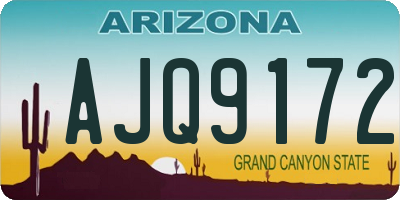 AZ license plate AJQ9172