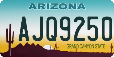AZ license plate AJQ9250