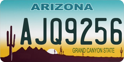 AZ license plate AJQ9256