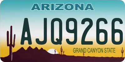 AZ license plate AJQ9266