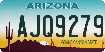 AZ license plate AJQ9279