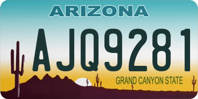 AZ license plate AJQ9281