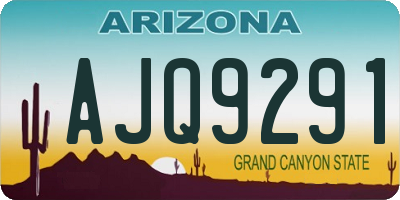 AZ license plate AJQ9291