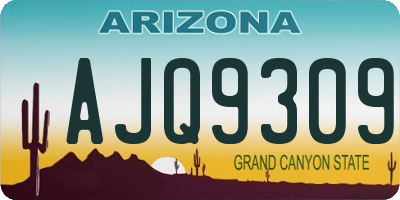 AZ license plate AJQ9309