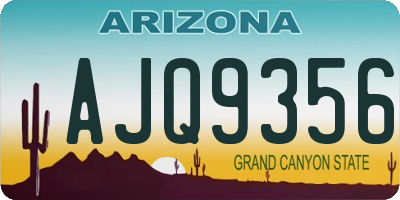 AZ license plate AJQ9356