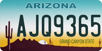 AZ license plate AJQ9365