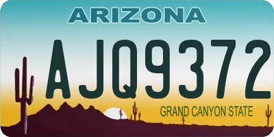 AZ license plate AJQ9372