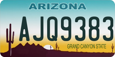 AZ license plate AJQ9383