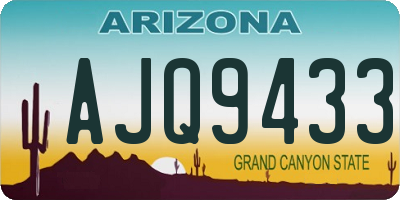 AZ license plate AJQ9433