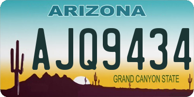 AZ license plate AJQ9434