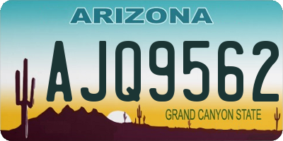 AZ license plate AJQ9562