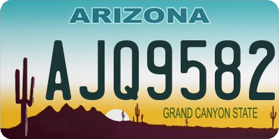 AZ license plate AJQ9582