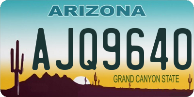AZ license plate AJQ9640