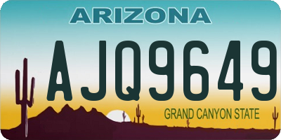 AZ license plate AJQ9649