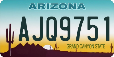 AZ license plate AJQ9751