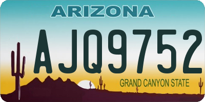 AZ license plate AJQ9752