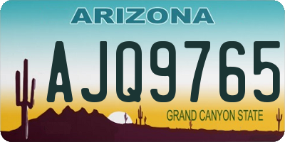 AZ license plate AJQ9765