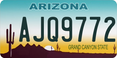 AZ license plate AJQ9772