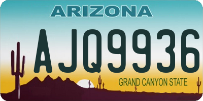 AZ license plate AJQ9936