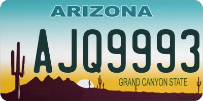 AZ license plate AJQ9993