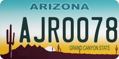 AZ license plate AJR0078