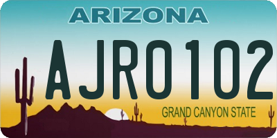 AZ license plate AJR0102