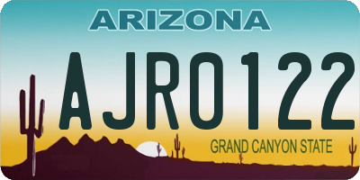 AZ license plate AJR0122
