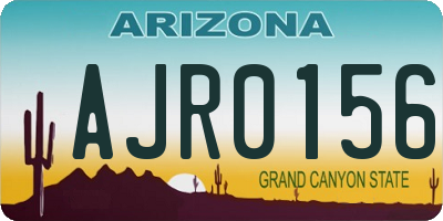 AZ license plate AJR0156