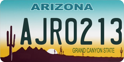 AZ license plate AJR0213