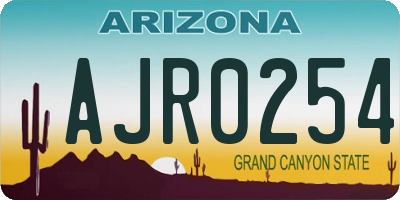 AZ license plate AJR0254
