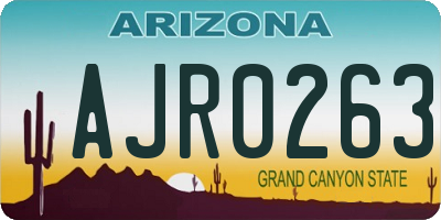 AZ license plate AJR0263