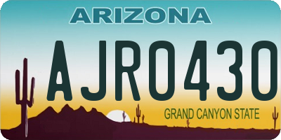 AZ license plate AJR0430