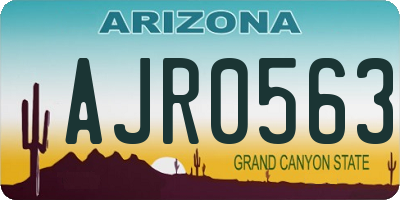 AZ license plate AJR0563