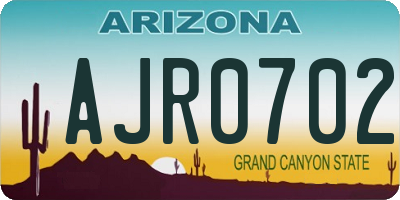 AZ license plate AJR0702