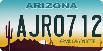 AZ license plate AJR0712