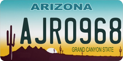 AZ license plate AJR0968