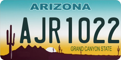 AZ license plate AJR1022