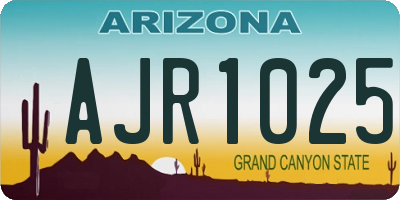 AZ license plate AJR1025