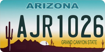 AZ license plate AJR1026